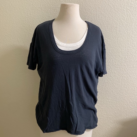 Set Of 2 American Eagle Gray And White Cotton Prewashed - Picture 1 of 8